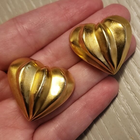 Givenchy Vintage Heart Puffy Clip-on Earrings